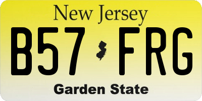 NJ license plate B57FRG