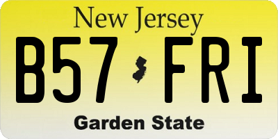 NJ license plate B57FRI