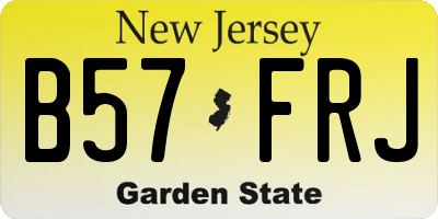 NJ license plate B57FRJ