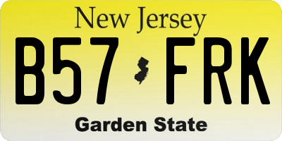 NJ license plate B57FRK