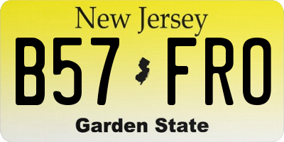 NJ license plate B57FRO