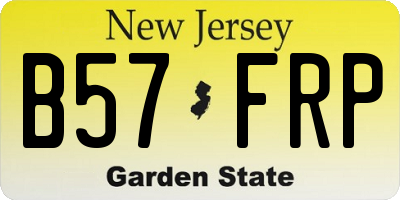 NJ license plate B57FRP