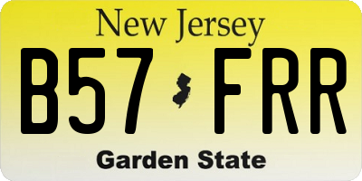 NJ license plate B57FRR