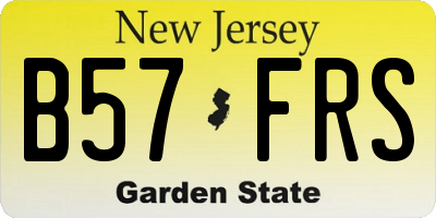 NJ license plate B57FRS