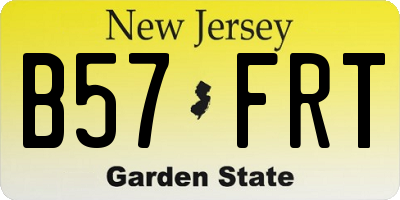 NJ license plate B57FRT