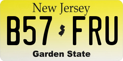 NJ license plate B57FRU
