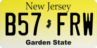 NJ license plate B57FRW
