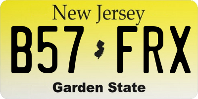 NJ license plate B57FRX