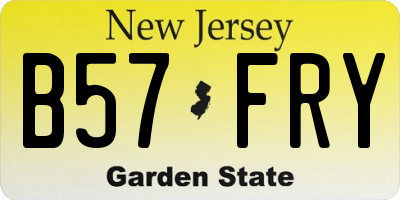 NJ license plate B57FRY