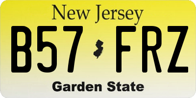 NJ license plate B57FRZ