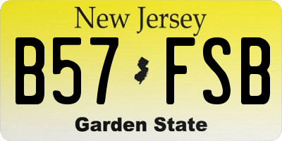 NJ license plate B57FSB