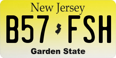 NJ license plate B57FSH