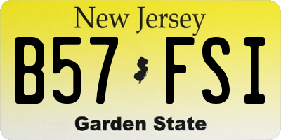 NJ license plate B57FSI