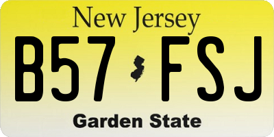 NJ license plate B57FSJ