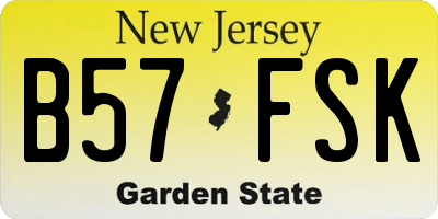 NJ license plate B57FSK