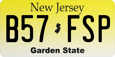 NJ license plate B57FSP