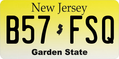 NJ license plate B57FSQ