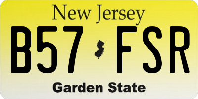 NJ license plate B57FSR