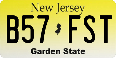 NJ license plate B57FST