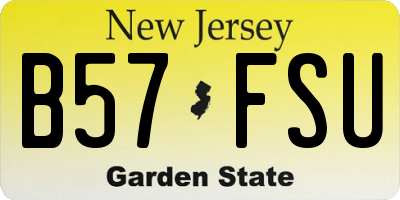 NJ license plate B57FSU