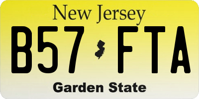 NJ license plate B57FTA
