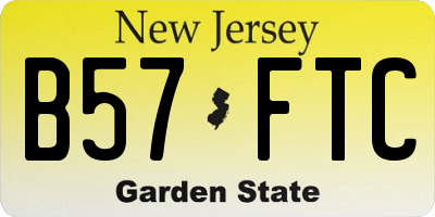 NJ license plate B57FTC