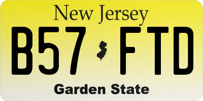 NJ license plate B57FTD
