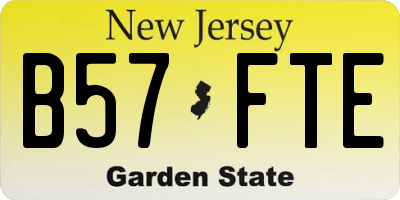 NJ license plate B57FTE