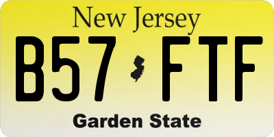 NJ license plate B57FTF