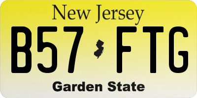 NJ license plate B57FTG