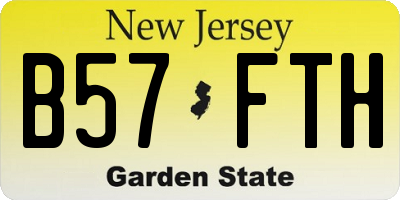 NJ license plate B57FTH