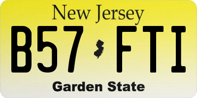 NJ license plate B57FTI