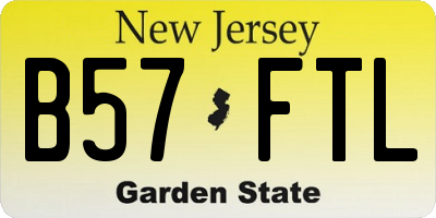NJ license plate B57FTL
