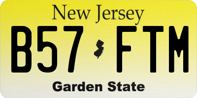 NJ license plate B57FTM