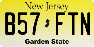 NJ license plate B57FTN