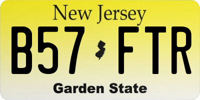 NJ license plate B57FTR