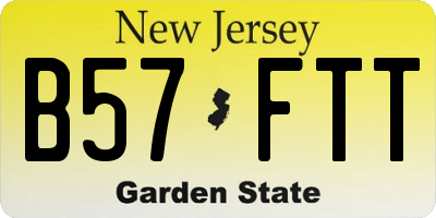NJ license plate B57FTT