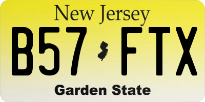NJ license plate B57FTX