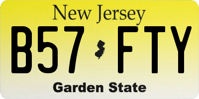 NJ license plate B57FTY