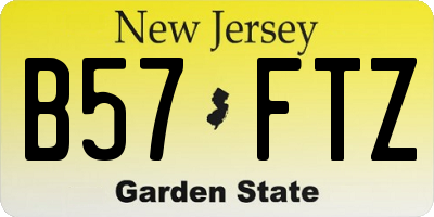 NJ license plate B57FTZ