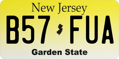 NJ license plate B57FUA