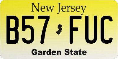 NJ license plate B57FUC