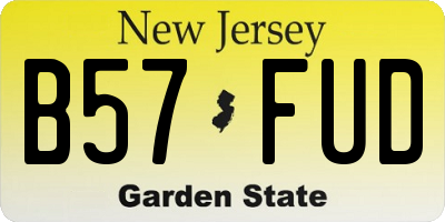 NJ license plate B57FUD