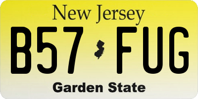 NJ license plate B57FUG