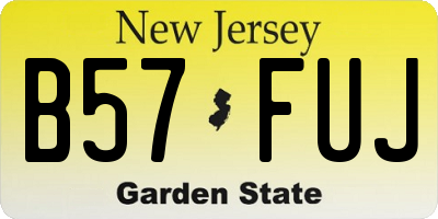 NJ license plate B57FUJ