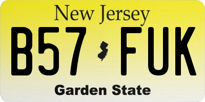 NJ license plate B57FUK