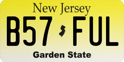 NJ license plate B57FUL