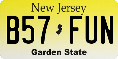 NJ license plate B57FUN