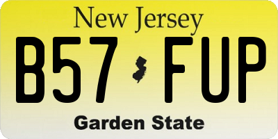 NJ license plate B57FUP