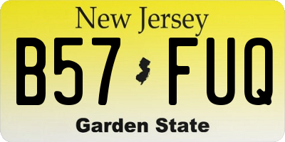 NJ license plate B57FUQ